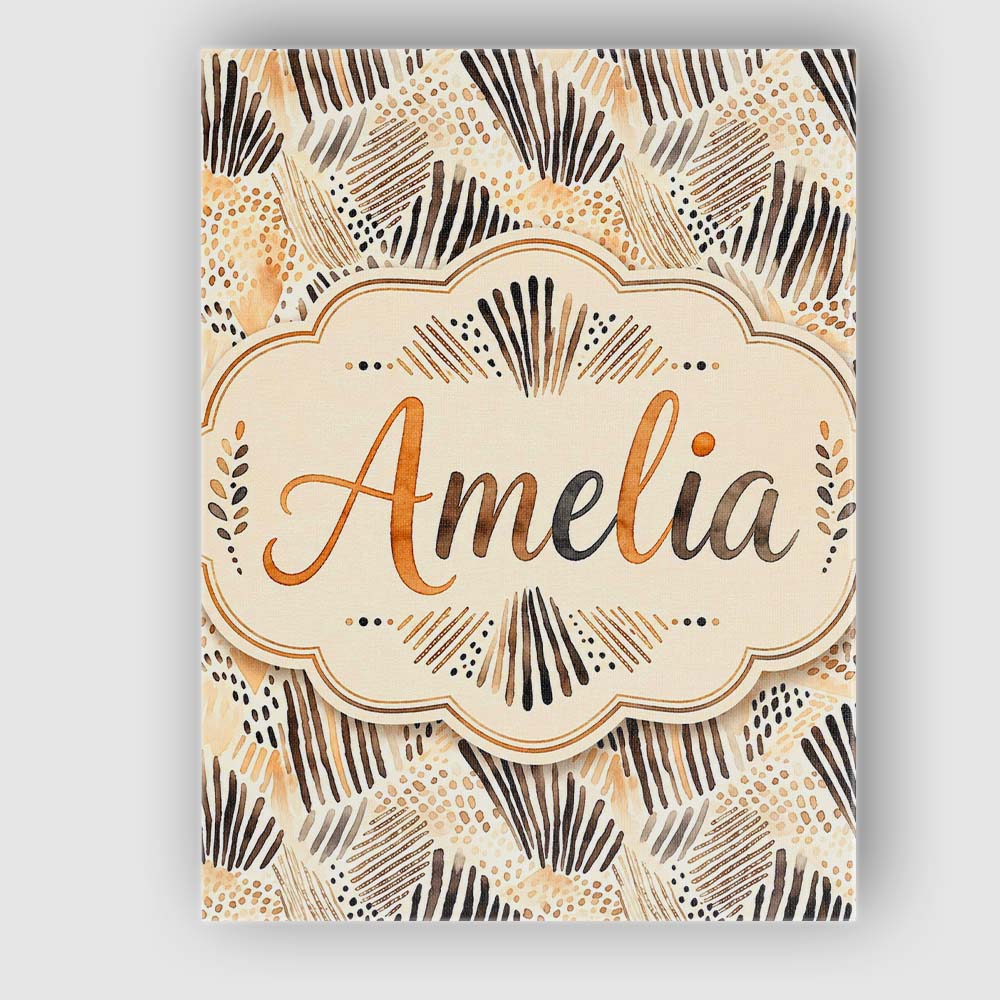 Personalised Name Modern Brush Stroke Custom Stylish Home Interior Contemporary Display Canvas Wall Art Print Decor Picture Ready to Hang