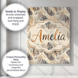 Personalised Name Modern Brush Stroke Custom Stylish Home Interior Contemporary Display Canvas Wall Art Print Decor Picture Ready to Hang