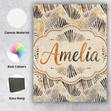 Personalised Name Modern Brush Stroke Custom Stylish Home Interior Contemporary Display Canvas Wall Art Print Decor Picture Ready to Hang