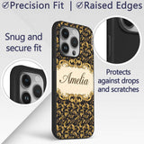 Golden Ornamental Baroque Seamless Classic Luxury Custom Name Protective Phone Case Mobile Cover Durable Everyday Smartphone Shock Resistant