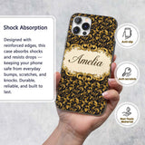 Golden Ornamental Baroque Seamless Classic Luxury Custom Name Protective Phone Case Mobile Cover Durable Everyday Smartphone Shock Resistant