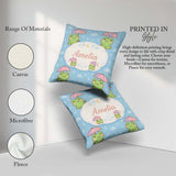 Custom Name Frog Umbrella Rain Cartoon Animal Pattern Everyday Square Filled Cushion Throw Pillow Sofa Bed Home Decor Zip Washable UK Made