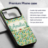 Colorful Desert Cactus Garden Printed Design Custom Name Protective Phone Case Mobile Cover Durable Everyday Smartphone Shock Resistant