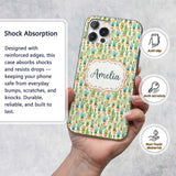 Soft Watercolor Potted Cactus Succulent Garden Custom Name Protective Phone Case Mobile Cover Durable Everyday Smartphone Shock Resistant