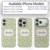 Soft Watercolor Potted Cactus Succulent Garden Custom Name Protective Phone Case Mobile Cover Durable Everyday Smartphone Shock Resistant