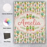Personalised Name Charming Pastel Potted Custom  Unique Gift Idea Elegant Feature Canvas Wall Art Print Decor Picture Ready to Hang
