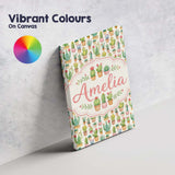 Personalised Name Charming Pastel Potted Custom  Unique Gift Idea Elegant Feature Canvas Wall Art Print Decor Picture Ready to Hang