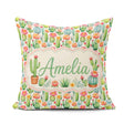 Custom Name Bright Colorful Potted Succulent Collection Seamless Square Filled Cushion Throw Pillow Sofa Bed Home Decor Zip Washable UK Made