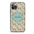 Elegant Vintage Floral Bouquet Garden Seamless Custom Name Protective Phone Case Mobile Cover Durable Everyday Smartphone Shock Resistant