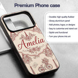 Paris Eiffel Tower Bicycle Floral Printed Design Custom Name Protective Phone Case Mobile Cover Durable Everyday Smartphone Shock Resistant