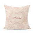 Custom Name Delicate Rose Teacup Floral Romantic Seamless Design Square Filled Cushion Throw Pillow Sofa Bed Home Decor Zip Washable UK Made