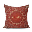 Custom Name Christmas Snowflake Background Pattern Design Winter Square Filled Cushion Throw Pillow Sofa Bed Home Decor Zip Washable UK Made