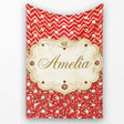 Red Gold Chevron Glitter Leopard Seamless Pattern Design Bold Lovely  Personalised Custom Name Super Soft Fleece Blanket Bed Sofa Throw