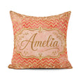 Custom Name Red Gold Chevron Glitter Marble Seamless Design Bold Square Filled Cushion Throw Pillow Sofa Bed Home Decor Zip Washable UK Made
