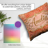 Custom Name Red Gold Chevron Glitter Marble Seamless Design Bold Square Filled Cushion Throw Pillow Sofa Bed Home Decor Zip Washable UK Made