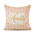 Custom Name Pink Gold Chevron Glitter Dot Seamless Design Modern Square Filled Cushion Throw Pillow Sofa Bed Home Decor Zip Washable UK Made