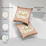 Custom Name Pink Gold Chevron Glitter Dot Seamless Design Modern Square Filled Cushion Throw Pillow Sofa Bed Home Decor Zip Washable UK Made