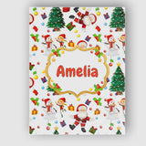 Personalised Name Santa Snowman Christmas Custom  Unique Gift Idea Elegant Feature Canvas Wall Art Print Decor Picture Ready to Hang