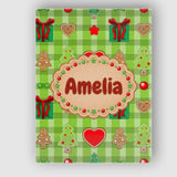 Personalised Name Cute Christmas Tree Custom  Unique Gift Idea Modern Room Accent Canvas Wall Art Print Decor Picture Ready to Hang