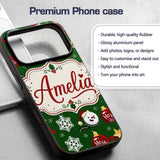 Cute Snowman Ornament Star Snowflake Seamless Custom Name Protective Phone Case Mobile Cover Durable Everyday Smartphone Shock Resistant