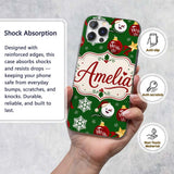Cute Snowman Ornament Star Snowflake Seamless Custom Name Protective Phone Case Mobile Cover Durable Everyday Smartphone Shock Resistant