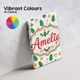 Personalised Name Cute Christmas Tree Candy Custom  Bespoke Interior Contemporary Canvas Wall Art Print Decor Picture Ready to Hang