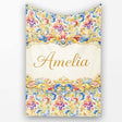 Colourful Rainbow Baroque Floral Bright Artistic Ornamental Design  Personalised Custom Name Super Soft Fleece Blanket Bed Sofa Throw