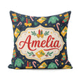 Custom Name Sweater Candle Candy Seamless Pattern Winter Holiday Square Filled Cushion Throw Pillow Sofa Bed Home Decor Zip Washable UK Made
