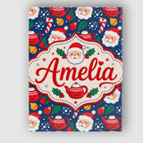 Personalised Name Cute Santa Teapot Candy Custom  Unique Gift Idea Elegant Feature Canvas Wall Art Print Decor Picture Ready to Hang