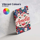 Personalised Name Cute Santa Teapot Candy Custom  Unique Gift Idea Elegant Feature Canvas Wall Art Print Decor Picture Ready to Hang