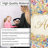 Colourful Rainbow Baroque Floral Bright Artistic Ornamental Design  Personalised Custom Name Super Soft Fleece Blanket Bed Sofa Throw