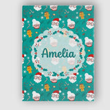 Personalised Name Cute Santa Mrs Claus Custom  Modern Room Accent Elegant Feature Canvas Wall Art Print Decor Picture Ready to Hang