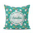 Custom Name Santa Mrs Claus Gingerbread Pattern Christmas Family Square Filled Cushion Throw Pillow Sofa Bed Home Decor Zip Washable UK Made