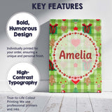 Personalised Name Cute Christmas Trees Custom  Modern Room Accent Elegant Feature Canvas Wall Art Print Decor Picture Ready to Hang