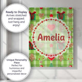 Personalised Name Cute Christmas Trees Custom  Modern Room Accent Elegant Feature Canvas Wall Art Print Decor Picture Ready to Hang