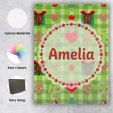 Personalised Name Cute Christmas Trees Custom  Modern Room Accent Elegant Feature Canvas Wall Art Print Decor Picture Ready to Hang