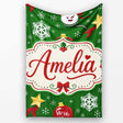Cute Snowman Ho Ho Baubles Stars Festive Holiday Seamless Pattern  Personalised Custom Name Super Soft Fleece Blanket Bed Sofa Throw