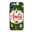 Cute Snowman Ho Baubles Stars Festive Holiday Custom Name Protective Phone Case Mobile Cover Durable Everyday Smartphone Shock Resistant