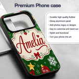 Cute Snowman Ho Baubles Stars Festive Holiday Custom Name Protective Phone Case Mobile Cover Durable Everyday Smartphone Shock Resistant