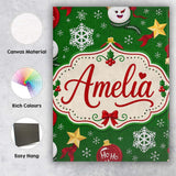 Personalised Name Cute Snowman Ho Custom Stylish Home Interior Premium Decorative Design Canvas Wall Art Print Decor Picture Ready to Hang