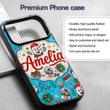 Cute Snowman Xmas Day Wreath Gifts Printed Design Custom Name Protective Phone Case Mobile Cover Durable Everyday Smartphone Shock Resistant