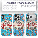 Cute Snowman Xmas Day Wreath Gifts Printed Design Custom Name Protective Phone Case Mobile Cover Durable Everyday Smartphone Shock Resistant