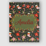 Personalised Name Cute Christmas Stockings Custom  Unique Gift Idea Elegant Feature Canvas Wall Art Print Decor Picture Ready to Hang