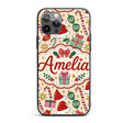 Cute Christmas Gifts Candy Canes Baubles Santa Custom Name Protective Phone Case Mobile Cover Durable Everyday Smartphone Shock Resistant