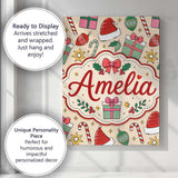 Personalised Name Cute Christmas Gifts Custom  Modern Room Accent Elegant Feature Canvas Wall Art Print Decor Picture Ready to Hang