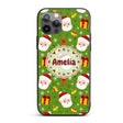 Cute Santa Claus Gingerbread Gift Printed Design Custom Name Protective Phone Case Mobile Cover Durable Everyday Smartphone Shock Resistant
