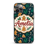 Cute Gingerbread Cookies Candy Printed Design Custom Name Protective Phone Case Mobile Cover Durable Everyday Smartphone Shock Resistant
