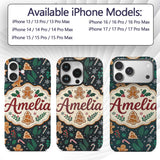 Cute Gingerbread Cookies Candy Printed Design Custom Name Protective Phone Case Mobile Cover Durable Everyday Smartphone Shock Resistant