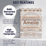 Personalised Name Cute Knitted Nordic Custom Modern Room Accent Creative Decorator Style Canvas Wall Art Print Decor Picture Ready to Hang