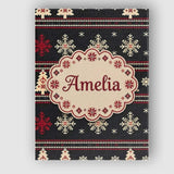 Personalised Name Cute Nordic Snowflake Custom  Modern Room Accent Elegant Feature Canvas Wall Art Print Decor Picture Ready to Hang